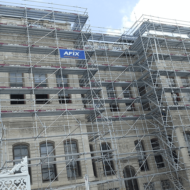Afix fast X52 renovation scaffold with aluminium stairs for Dolmabahce royal palace - Turkey