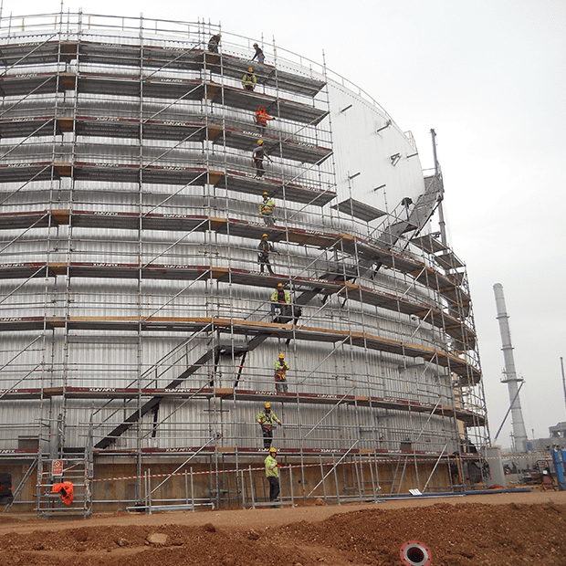 Afix fast X52 industry scaffold construction for refinery tower - Tupras Turkey
