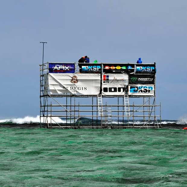 Afixfast X52 event scaffold for advertising banners kitesurfing Mauritius