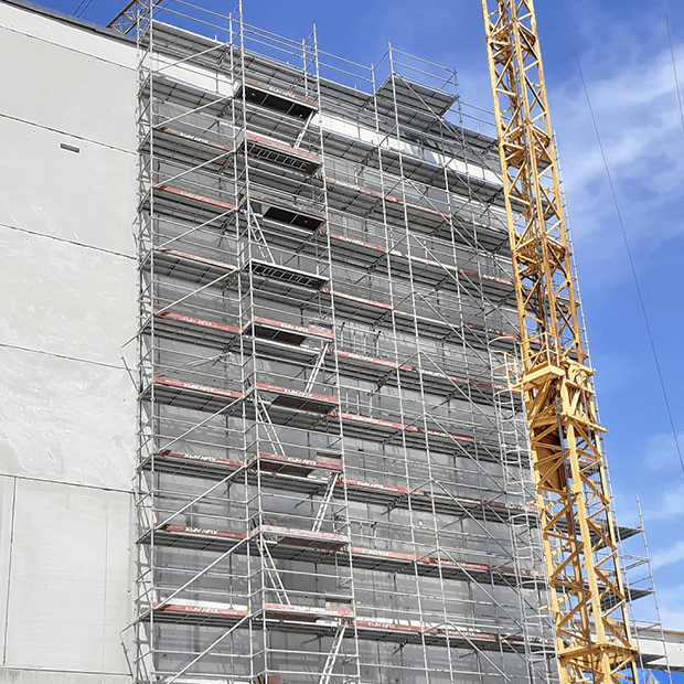 Afixfast X52 facade scaffold with ladder deck