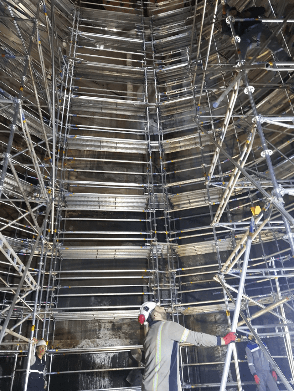 Afix fast X52 indoor tower scaffold construction for shut down work - Yenikoy Turkey