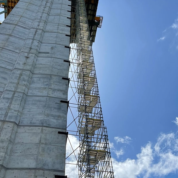 Afix Group space scaffold for pilone - TGBV Viaduct - Coromandel Mauritius