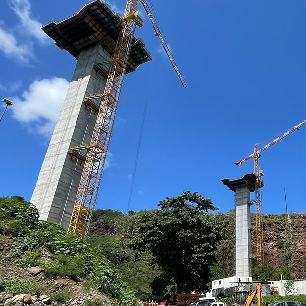 Afix Group space scaffold for pilone - TGBV Viaduct - Coromandel Mauritius